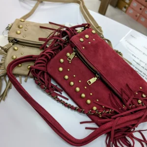 Sac en daim « grande taille « et franges