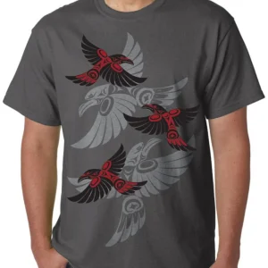 T-Shirt Corbeau, Coast Salish par Simone Diamond