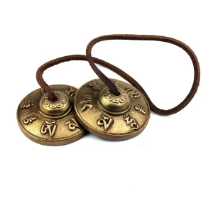 Tingshas tibétains de méditation. Cymbales.