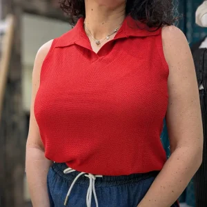 Please Polo sans manches « rouge »