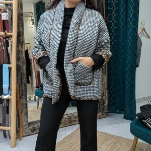 Veste matelassée à carreaux