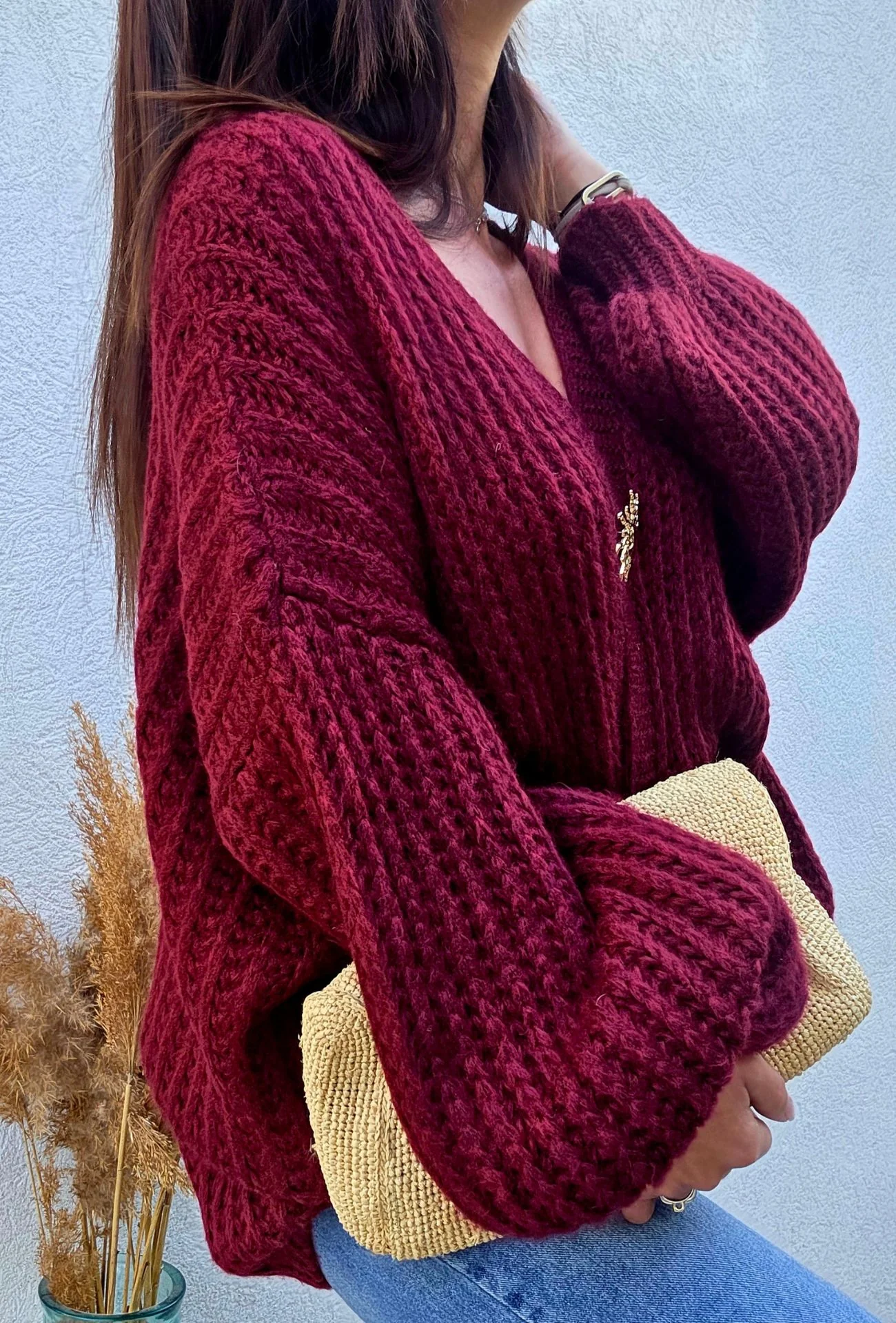 Gilet pull COCO bordeaux – Image 2