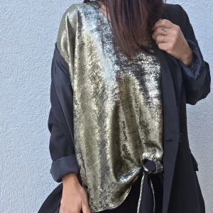 Blouse SCARLETTE ROOS Noir argenté Made In France