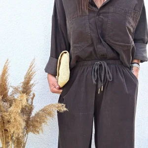 Pantalon loose CHARLIE marron