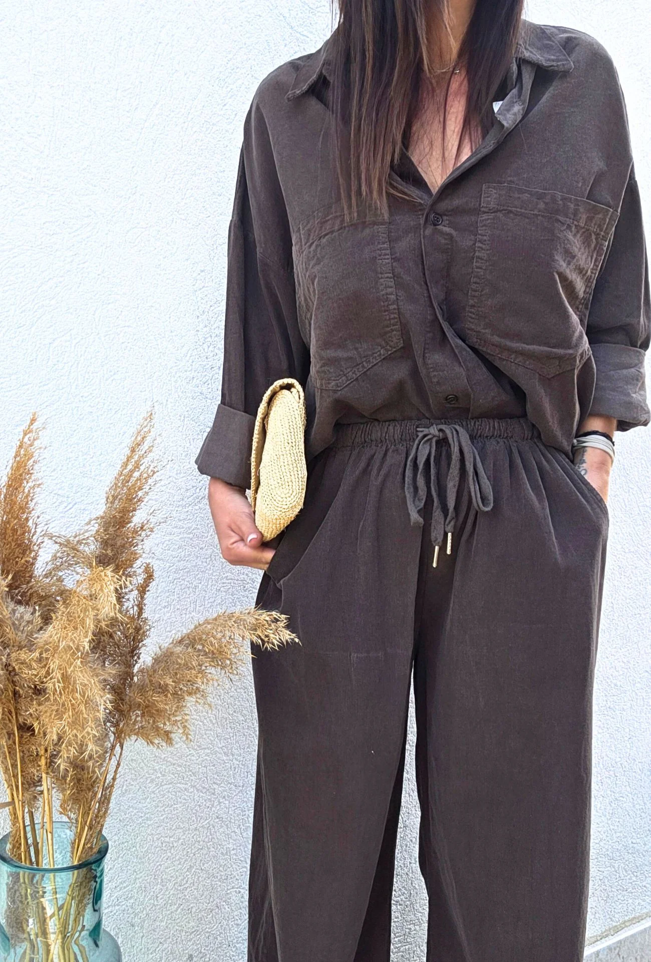 Pantalon loose CHARLIE marron