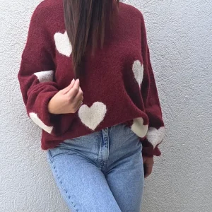 Pull LOVE Bordeaux