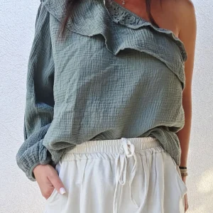 Haut Gaze de coton 1 manche Cathy