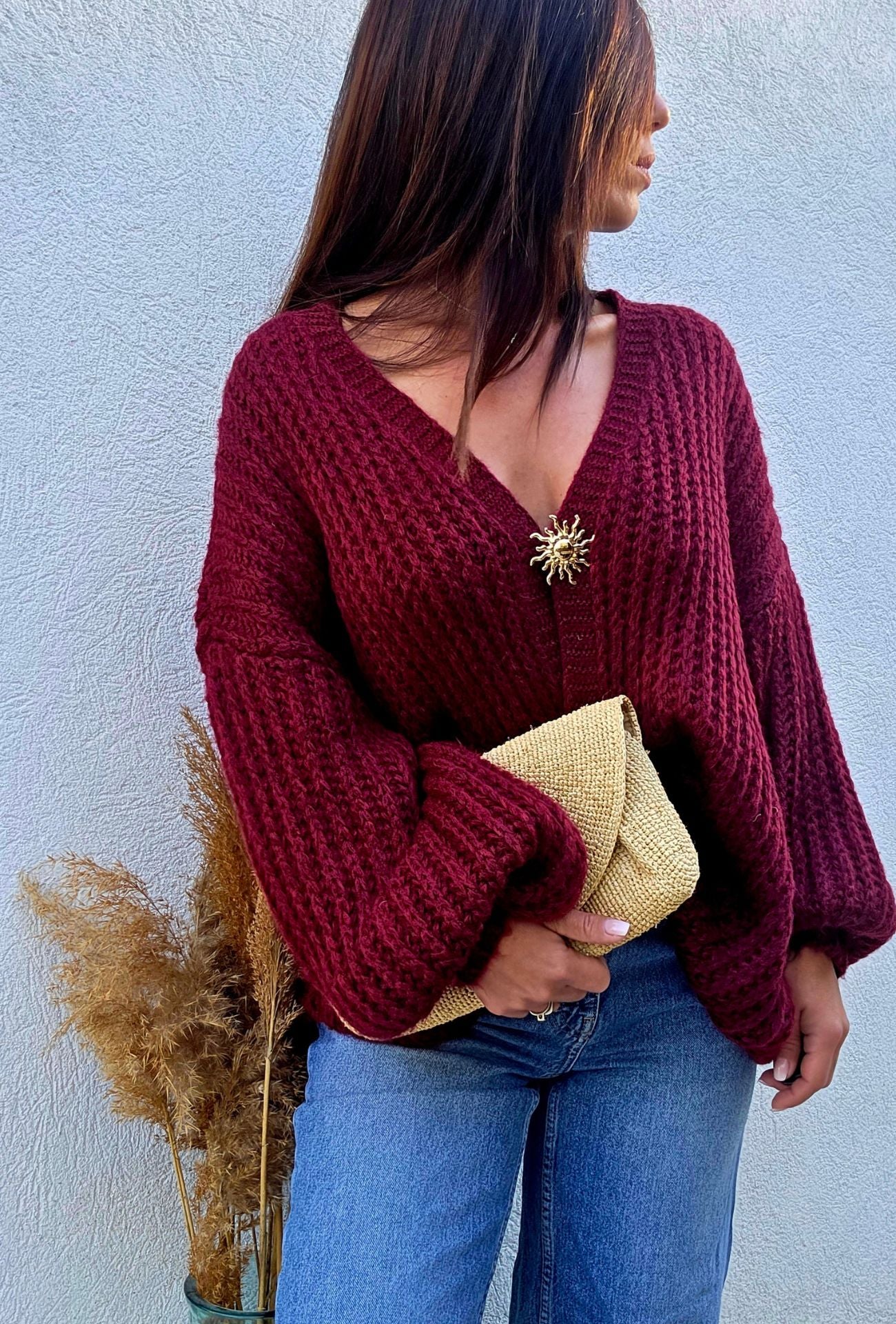 Gilet pull COCO bordeaux – Image 3